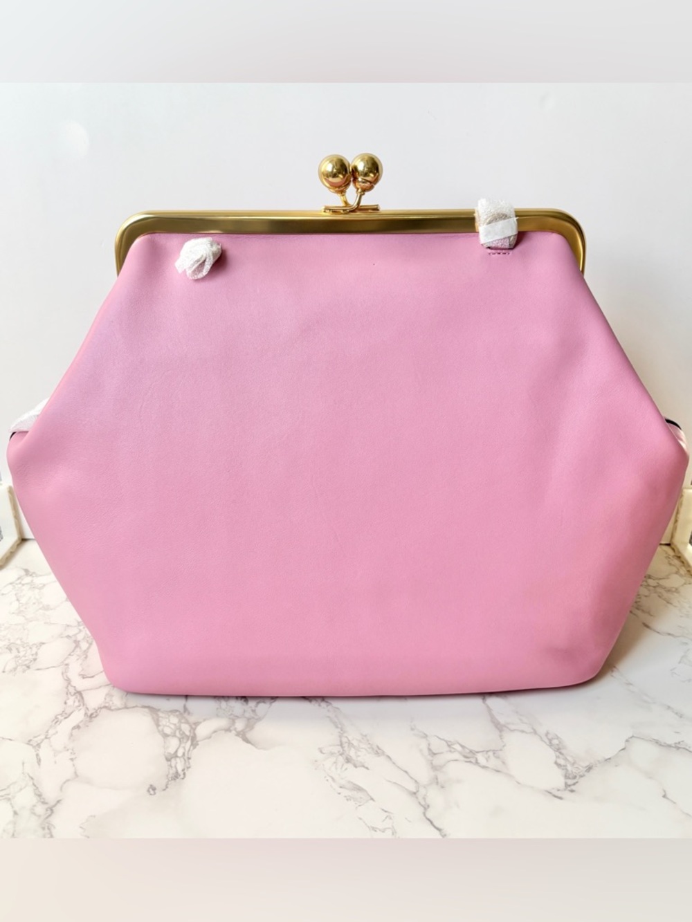 ❌SOLD❌ New Coach Kisslock Large Frame Bag Rose Pink Glovetanned Leather - Picture 4 of 16